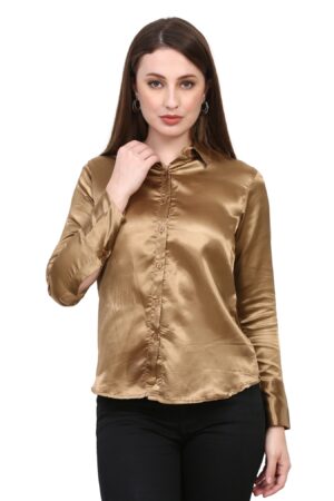 Women golden Satin Shirt