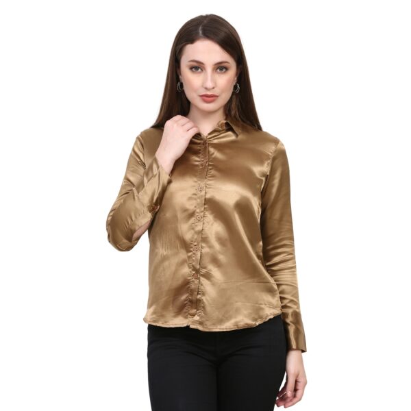 Women golden Satin Shirt