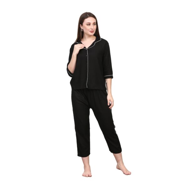 Black Women Capri Night Suit Set - Image 4