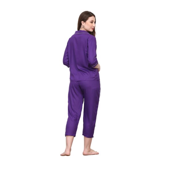 Purple Women Capri Night Suit Set - Image 2