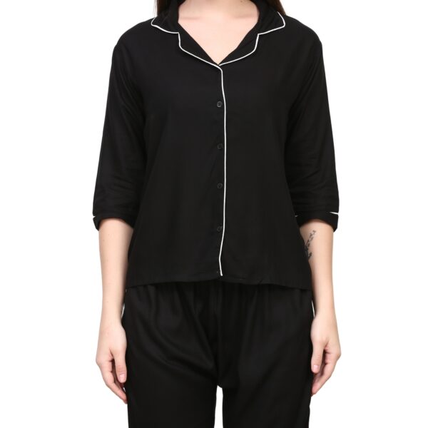 Black Women Capri Night Suit Set - Image 3