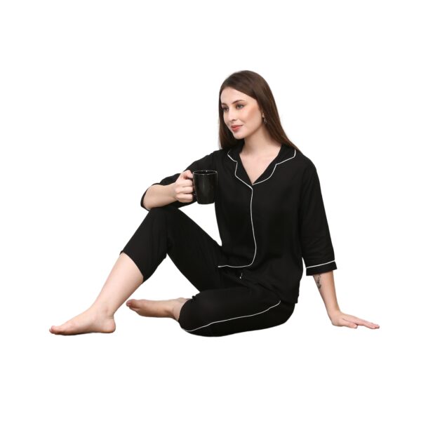 Black Women Capri Night Suit Set - Image 5